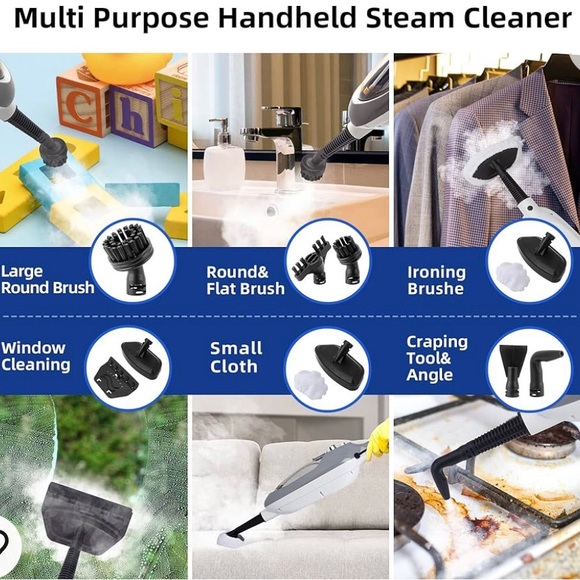 Steam Mop - 10-in-1 MultiPurpose Handheld Steam Cleaner Detachable Floor Steamer - Picture 4 of 10